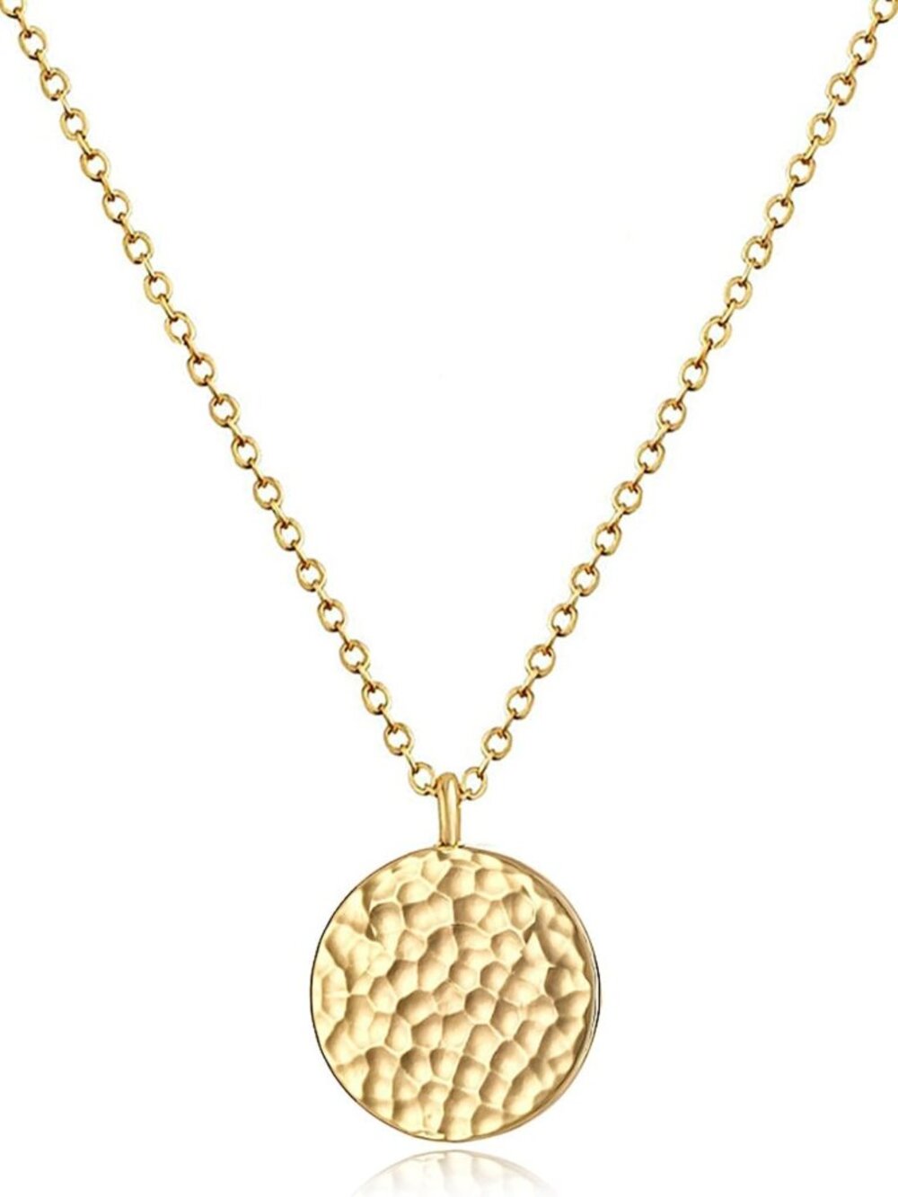 Dainty 14K Gold Circle Pendant Necklace for Women - Simple Charm Jewelry Gift